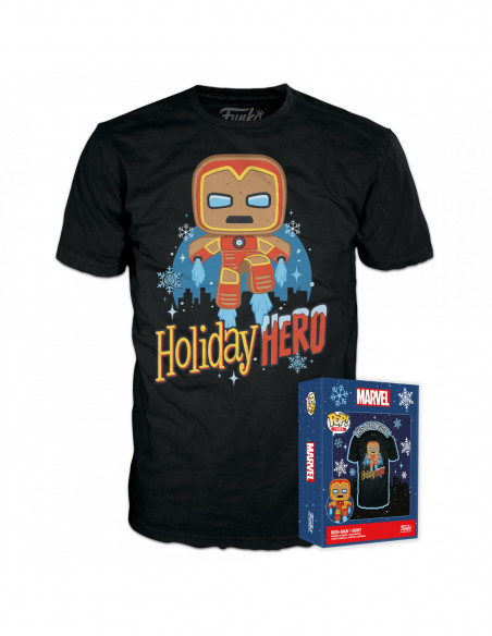 Funko: Boxed Tee: Marvel: Gingerbread Iron Man (Tg. L)