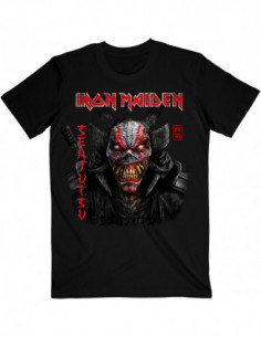 Iron Maiden - Iron Maiden Unisex T-Shirt: Senjutsu Black Cover Vertical Logo (Medium)