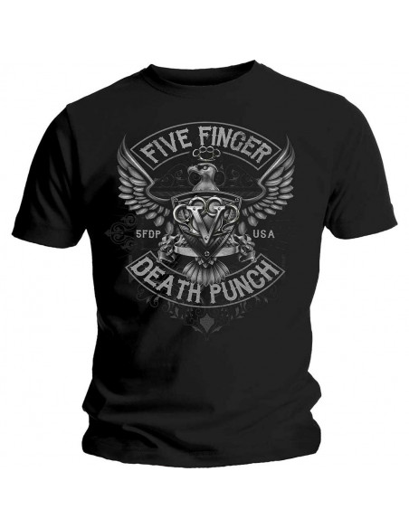 Five Finger Death Punch: Howe Eagle Crest (T-Shirt Unisex Tg. M)