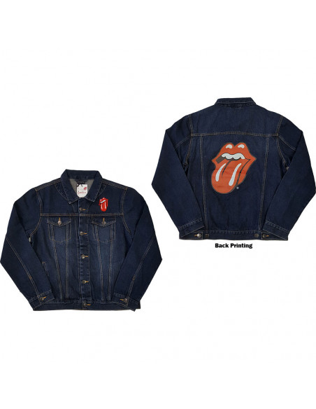 Rolling Stones (The): Classic Tongue Denim Jacket (Back Print) (Giacca Unisex Tg. M)