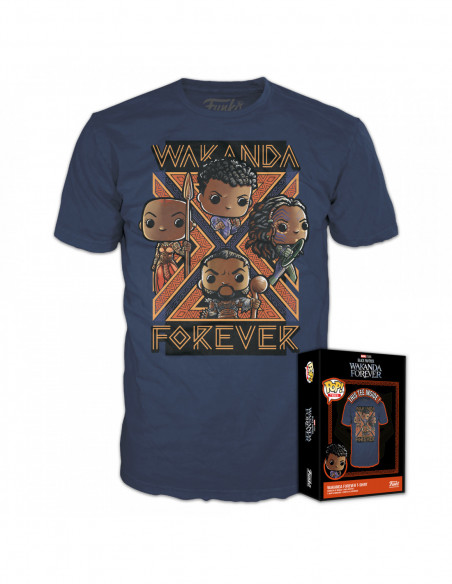 Marvel: Funko Boxed Tee - Black Panther Wakanda Forever - Group Tg. M