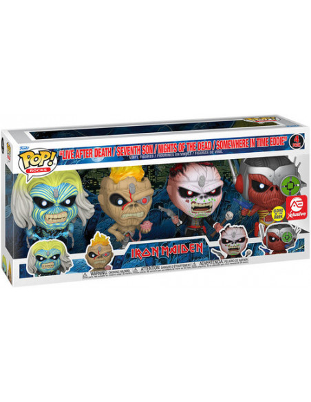 Iron Maiden: Funko Pop! Rocks - Eddie 4Pck (Glows In The Dark)