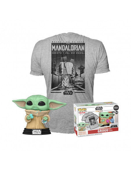Star Wars: Funko Mini Pop! and Tee - The Mandalorian - Grogu With Cookie Tg. M)
