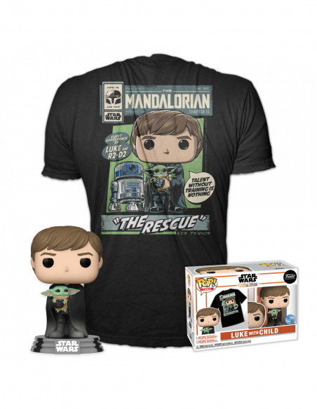 Star Wars: Funko Pop! & Tee - The Mandalorian - Luke w/Child (Tg S)