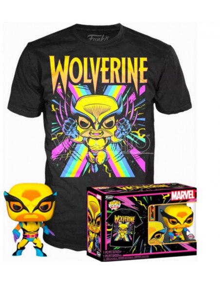 Marvel: Funko Pop! & Tee - X-Men - Wolverine (Blacklight) (Tg. S)
