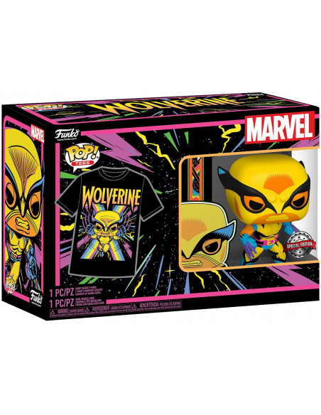 Marvel: Funko Pop! & Tee - X-Men - Wolverine (Blacklight) (Tg. M)