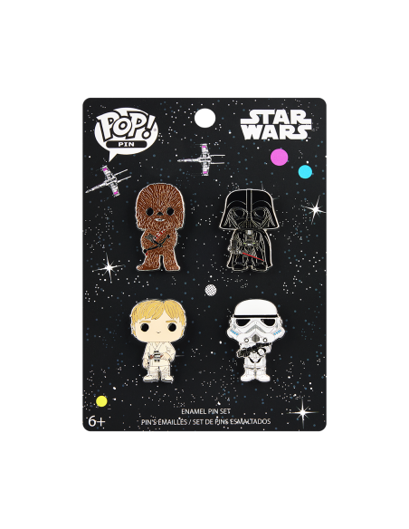 Star Wars: Funko Pop! - Luke Chewy Darth Storm Trooper (Pin 4 Pack)