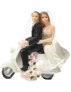 Folat: Wedding Figures On Scooter. Statuine Sposi In Scooter