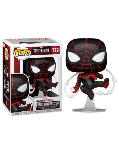 Marvel: Funko Pop! - Spider-Man Miles Morales - Miles Morale Advanced Tech Suit (Bobble-Head) (Vinyl Figure 772)