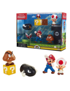 Nintendo: Jakks - Super Mario - Mario Acorn Plains Diorama Set 5 (Figure 6 Cm / Personaggi)