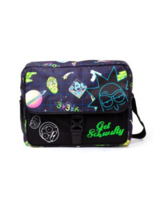 Rick And Morty - Space Aop With Flock Print Black (Borsa A Tracolla)