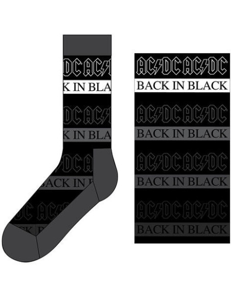 Ac/Dc: Ankle Socks: Back In Black (Uk Size 7 - 11)