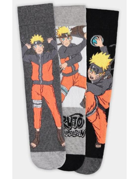 Naruto Shippuden: Ankle Socks Multicolor (3 Packs) (Calzini Tg. 43/46)