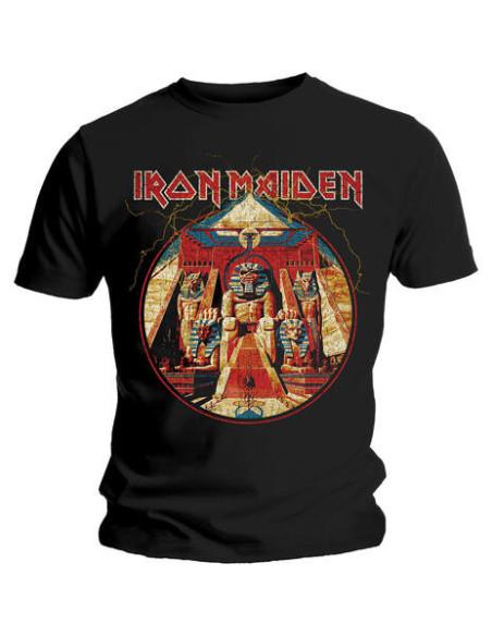 Iron Maiden: Powerslave Lightning Circle (T-Shirt Unisex Tg. XL)