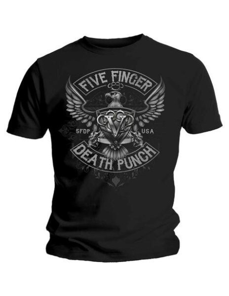 Five Finger Death Punch: Howe Eagle Crest (T-Shirt Unisex Tg. L)