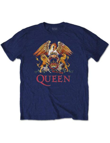 Queen: Classic Crest Blue (T-Shirt Unisex Tg. M)