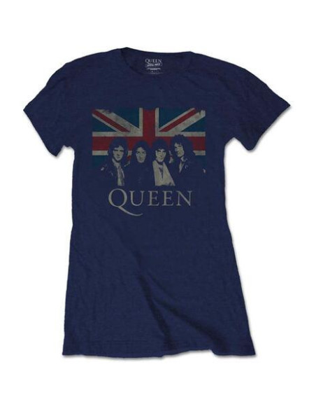 Queen: Vintage Union Jack (T-Shirt Donna Tg. L)