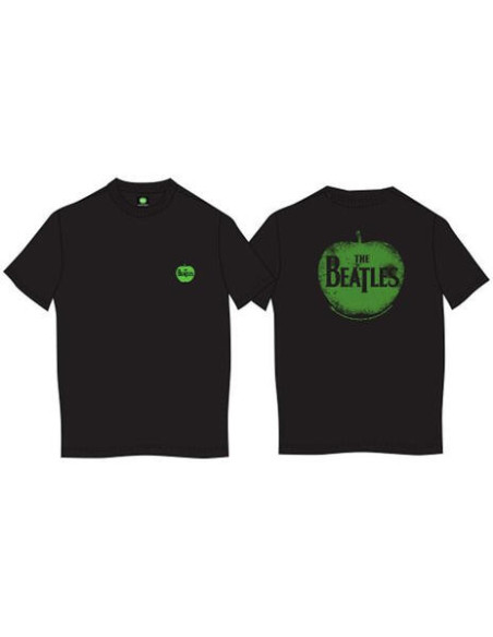 Beatles (The): Back Print In Apple Black (T-Shirt Unisex Tg. XL)