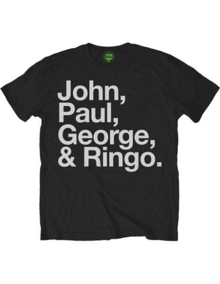 Beatles (The): John, Paul, George and Ringo Black (T-Shirt Unisex Tg. S)