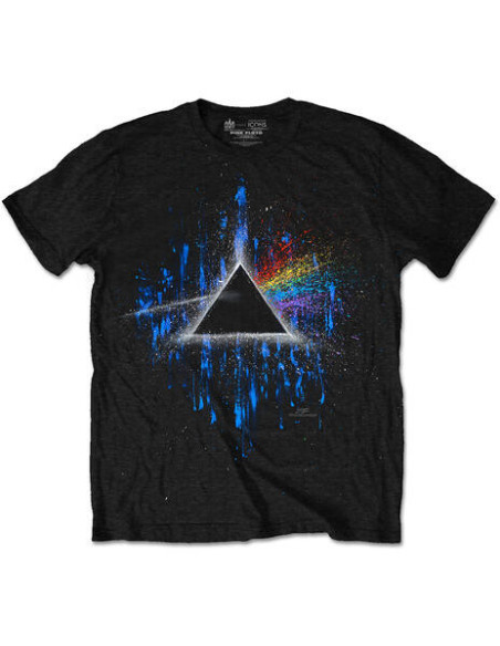 Pink Floyd: Dark Side Of The Moon Blue Splatter Special Edition Black (T-Shirt Unisex Tg. L)