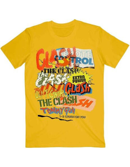 Clash (The): Singles Collage Text (T-Shirt Unisex Tg. 2XL)
