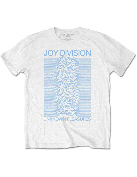 Joy Division: Unknown Pleasures Blue On White (T-Shirt Unisex Tg. XL)