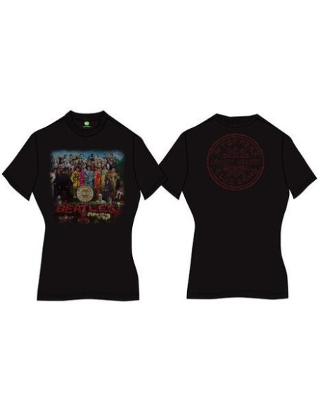 Beatles (The): Sgt Pepper Black (T-Shirt Donna Tg. M)