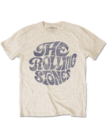 Rolling Stones (The): Vintage 70's Logo Natural (T-Shirt Unisex Tg. 2XL)