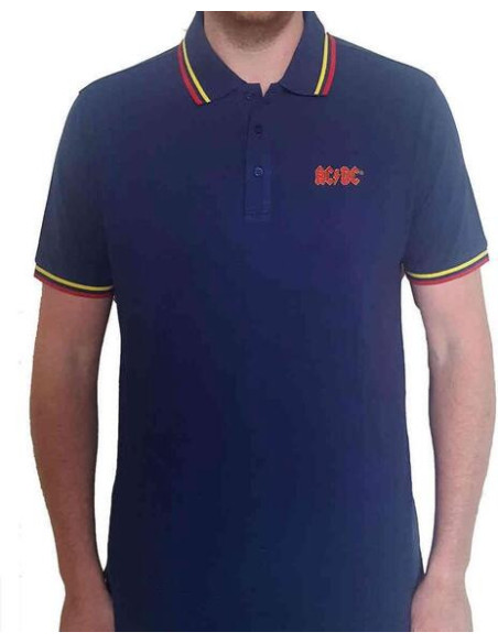 Ac/Dc: Classic Logo Blue (Polo Shirt Unisex Tg. S)