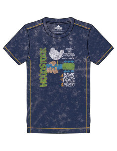 Woodstock: Poster Blue (Wash Collection)(T-Shirt Unisex Tg. 2XL)