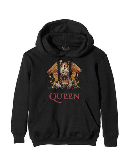 Queen: Classic Crest (Felpa Con Cappuccio Unisex Tg. L)