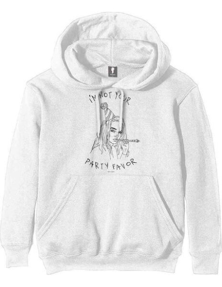 Billie Eilish: Party Favour White (Felpa Con Cappuccio Unisex Tg. XS)