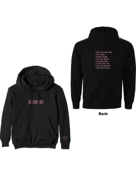 Blackpink: The Album Tracklist (Back Print) (Felpa Con Cappuccio Unisex Tg. L)