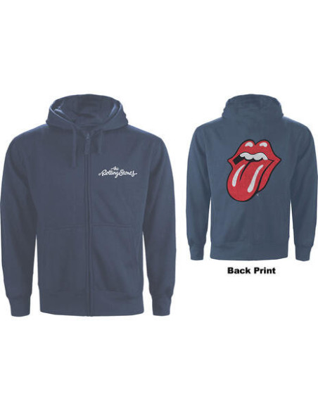 Rolling Stones (The): Zipped Classic Tongue (Back Print) (Felpa Con Cappuccio Unisex Tg. M)