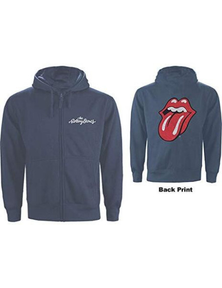 Rolling Stones (The): Zipped Classic Tongue (Back Print) (Felpa Con Cappuccio Unisex Tg. L)