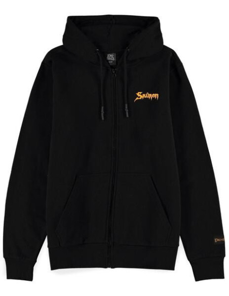 Lord Of The Rings (The): Black Sauron Black Zipper (Felpa Con Cappuccio Unisex Tg. S)