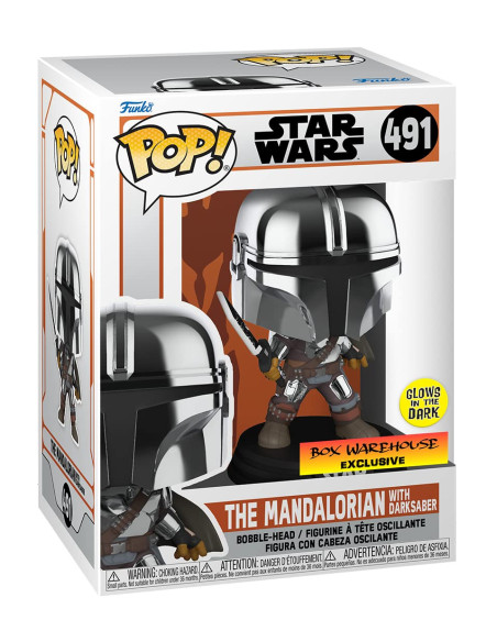 Star Wars: Funko Pop! - The Mandalorian - The Mandalorian With Darksaber (Vinyl Figure 491)