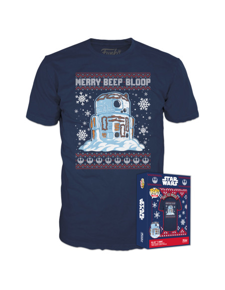 Star Wars: Funko Pop! Boxed Tee - Holiday- R2D2 Snowman Tg. L