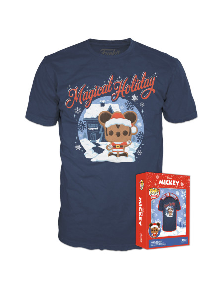 Disney: Funko Pop! Boxed Tee - Holiday- Santa Mickey Tg. M