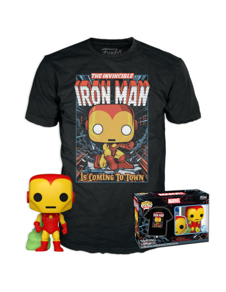 Marvel: Funko Pop! and Tee - Holiday Iron Man (GW) Tg. M