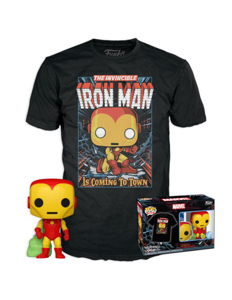 Marvel: Funko Pop! and Tee - Holiday Iron Man (GW) Tg. L