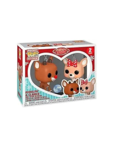 Rudolph: Funko Pop! Keychain - Rudolph - 2PK Rudolph and Clarice