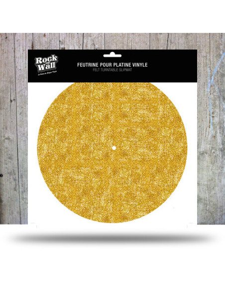 Rock On Wall Gold - Tappetino Antistatico Per Giradischi In Feltro