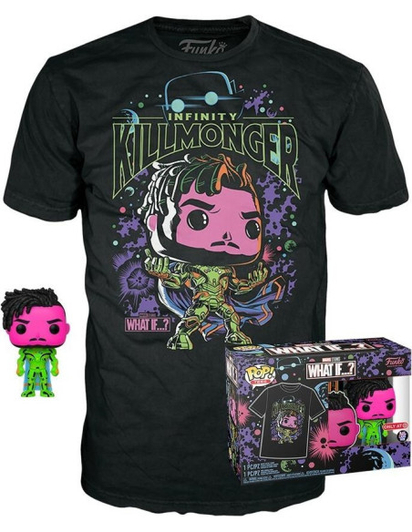 Marvel: Funko Pop! And Tee - What If - Killmonger Blacklight (Tg. L)