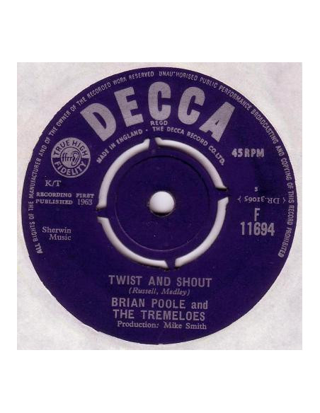 Brian Poole and The Tremeloes - Twist and Shout (7p Vinyl Colour Limited Edt.) (Rsd 2024)