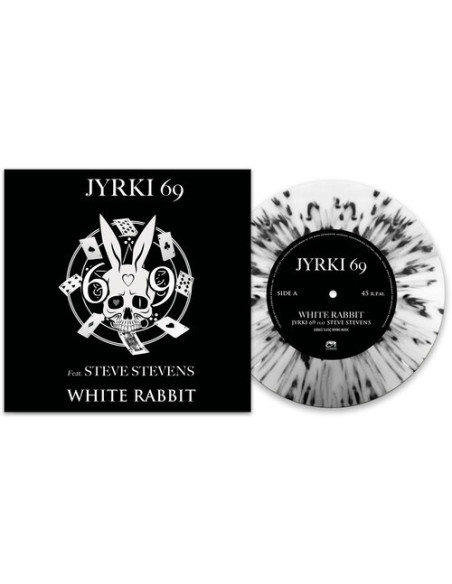 Jyrki 69 - White Rabbit - BlackWhite Splatter