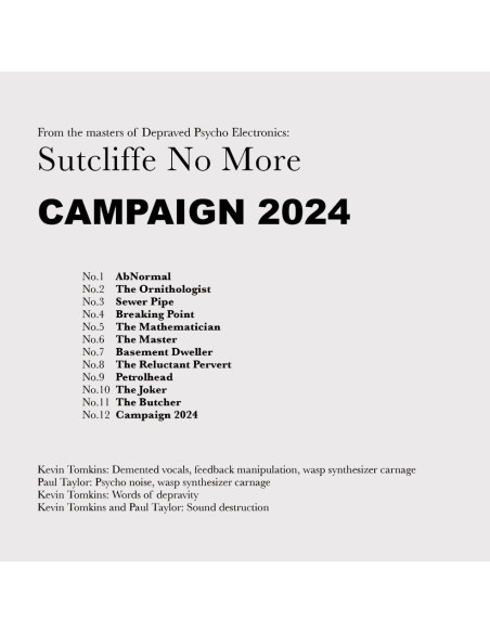 Sutcliffe No More - Campaign 2024 - (CD)