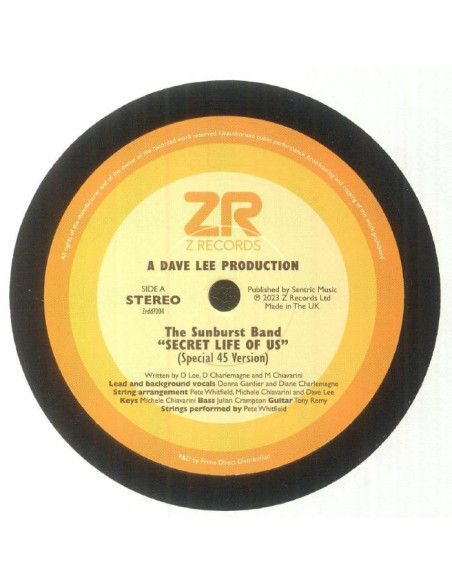 Sunburst Band The/Dave Lee/Maurissa Rose - Secret Life Of Us (Special 45 Version) (Record Store Day Rsd 2023)