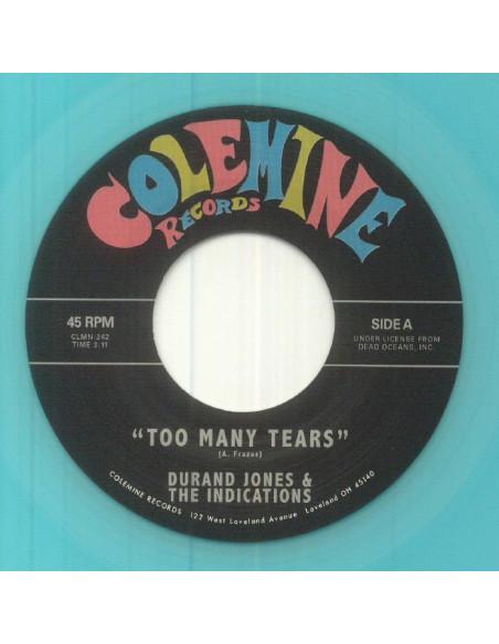 Durand Jones and The Indi - Too Many Tears / Cruisin To The Parque (Clear Blue Vinyl)