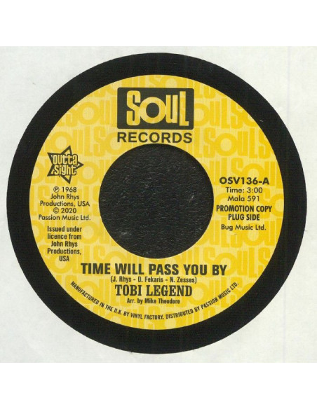 Tobi Legend /John Rhys/Dino Fekaris/Nick Zesses - Time Will Pass You By